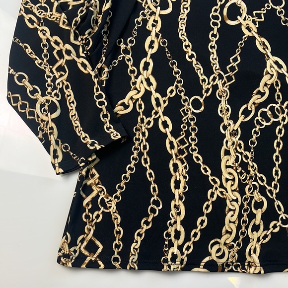 S.L.B. Petite Chain Print Top and Skirt Set S60-11 - Picture 5 of 9